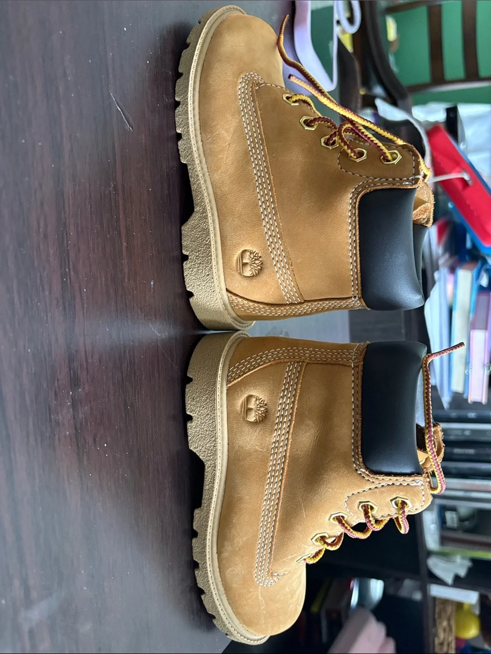 Kids timberland Wheat Nubuck Lace-Up Work Boots